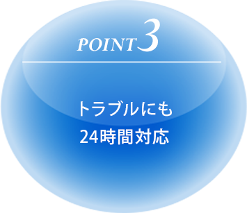 【POINT3】トラブルにも24時間対応