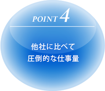 【POINT4】他社に比べて圧倒的な仕事量